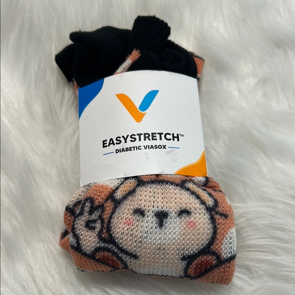 NON-BINDING DIABETIC SOCKS Fun Bear Print easy stretch.